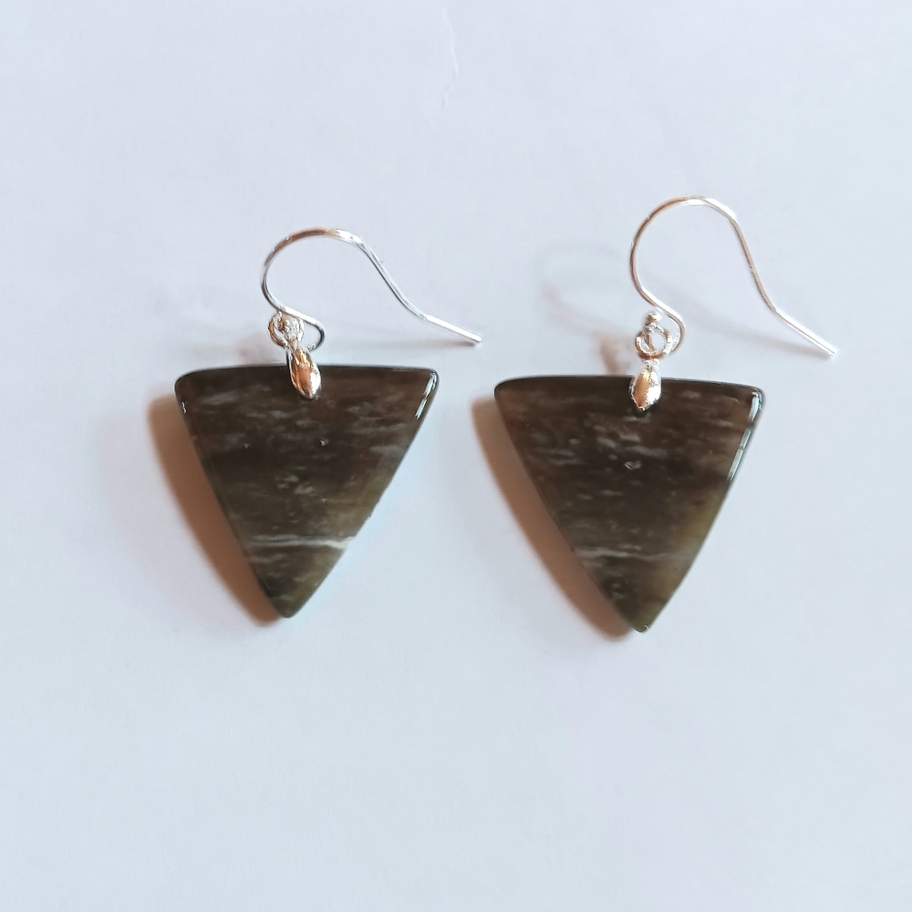 Moss Agate Gemstone Earrings with 925 Sterling Silver Findings